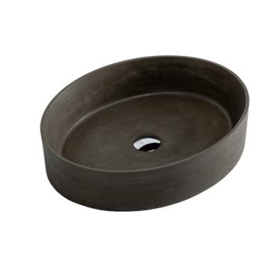 China Modern Design Modern Matte Oval Countertop Concrete Vessel Sink Vessel Sink Basins Set for sale