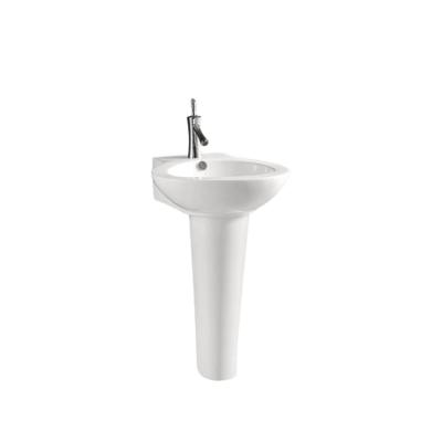 China Chanda Sanitary Ware Bathroom Pedestal Modern Sink Ceramic Round Pedestal Wash Basin for sale