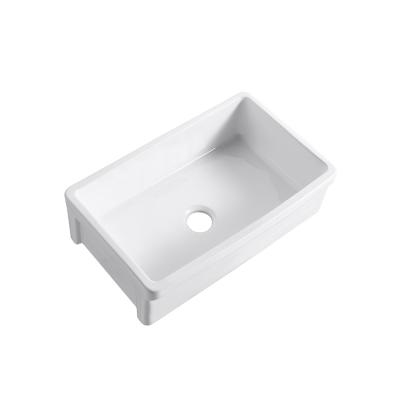 China Without Bowl Faucet CUPC Standard Farmhouse Single House Ceramic Undermount Kitchen Sink for sale