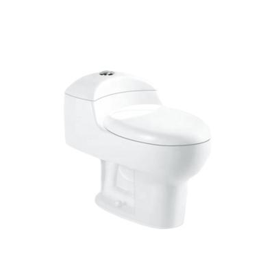 China Sanitary Wash Down Sanitary Ceramic One Piece Toilet Double-Flow Bathroom Ware White Color for sale