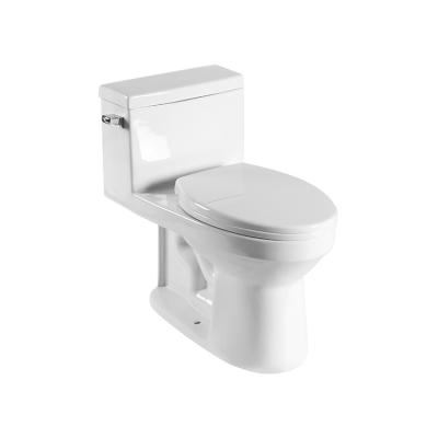 China Double-Flow Chanda Sanitary Ware Water Saving White Strap Siphonic Toilet One Piece WC WC Set Toilet for sale