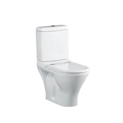 China Wholesale Double-Flow Dual Flush Down Strap Two-Piece Toilet Siphonic Rimless Two-Piece Toilet for sale