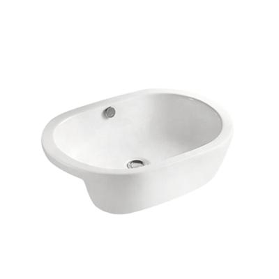 China Best Selling Modern Italian Style Bathroom White Rectangle Shape Ceramic Cabinet Basin for sale