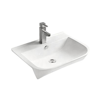 China Modern Rectangle Hand Shape Wash Station Ceramic Cabinet Hanging Basin for sale