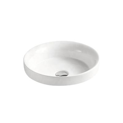 China Modern Washroom Table Top Around Shaped Ceramic Vessel Water Basin for sale