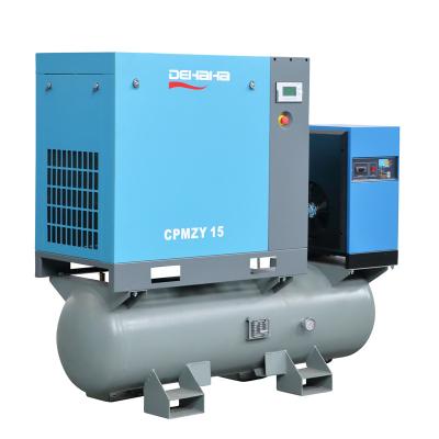 China Lubricated 15kW Combined Rotary Screw Air Compressor 20 Hp Variable Frequency Integrated Fiber Cutting Air-Compressors for sale