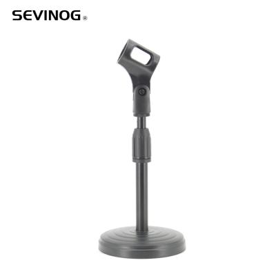 China SEVINOG Microphone Stand Base Mic Clip Stand Desktop Extendable Round Arm With Music Holde Microphone Stand Holder for sale