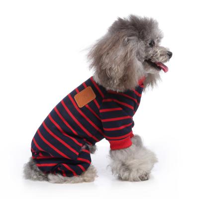 China 2021 Cute Red Striped Pet Pajamas Pet Clothes Viable Hot Selling Cute Custom for sale