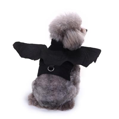 China Viable Dog Clothes Halloween Holiday Black Chest Strap Pet Transformation Dress Dog Clothes Bat Dress for sale