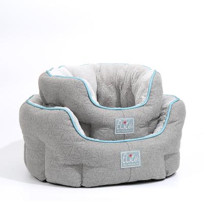 China Travel Gray Pv Velvet Oxford Cloth PP Cotton Pet Bed Mat Square Cat Litter Dog Bed Autumn And Winter Warm Round for sale