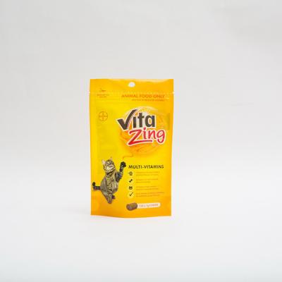 China 92 micrones de PE80 se colocan encima del Multivitamin plástico de empaquetado Cat Food Package del bolso del alimento para animales en venta