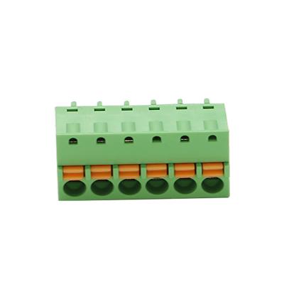 China Flame retarding PCB green spring wiring terminal 2EKD3.81 2P-3P24P screw free soldering table post for sale