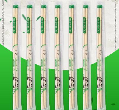 China Wholesale Biodegradable Eco-friendly Disposable Large Quantity Opp Wrapping Disposable Bamboo Chopsticks Round Chopsticks for sale