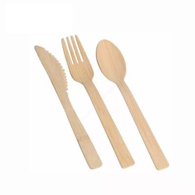 China Hotel Restaurant Party Picnic Home Craft Customized Disposable Nature Bamboo Cutlery Set for sale