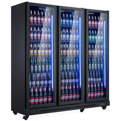 China Hotel Commercial glass door upright drink display fridges and merchandisers refrigerators for sale