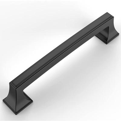 China Modern Drawer Black Aluminum Cabinets Door Pull Handle Cabinet Handles Cabinet Pulls for sale