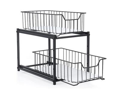 China Black Power Viable Wholesale Stocked Multi-Compartment Coated Mesh Drawer Tray Iron Wire Drawer Basket for sale