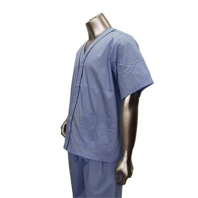 China Anti-Shrink Nurse Uniform Blue V Color Medical Hospital Uniforms Collar For Sale for sale