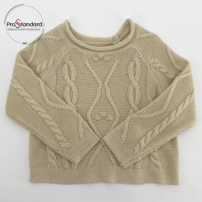 China Wholesale Point Flexible Pom Pom Sweater Knitted Top Kid Sweater Loop Neck Cable for sale