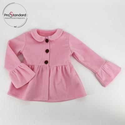 China Girl Windproof Peter Pan Collar Blouse Child Soft Trench Coat Buttoned Ruffle Vintage Sweater Cropped Cardigan for sale