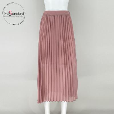 China Breathable Girls Spring Skirt Pink Pleated Elastic Waist for sale