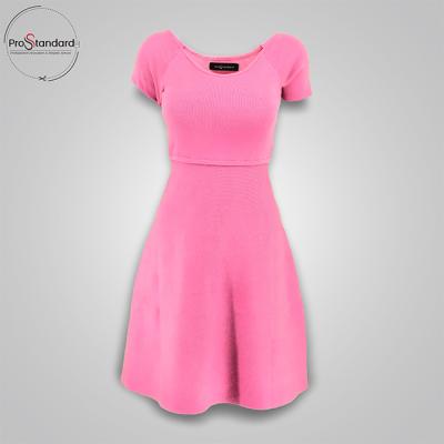 China Trendy Anti-Wrinkle Women Fashion Rib-knit Fit and Flare Dresses Lady Classic Slim Fit Bra Dress for sale