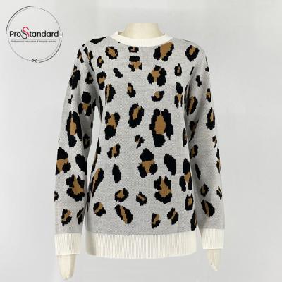 China Breathable Long Sleeve ODM Blouse Regular Fit Ladies Blouse Animal Print Fashionable Tops For Women for sale