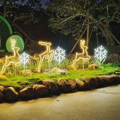 China Industrial Real Scene China Shooting Holiday Lighting 100cm Reindeer Deer 3d Warm White Jumping Led Lights For Outdoor Christmas Decorative Light for sale