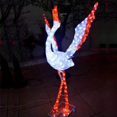 China Commercial Party Outdoor Decorations LED Crane Pattern Lights Christmas Street Shaped Usage 1.2M Theme LED Engineering Giant 3D String Lights for sale