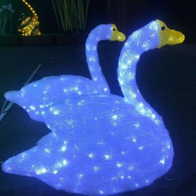 China Holiday Decoration LED Lighting Modeling 2D Light Outdoor Waterproof Sculpture Reindeer Decoration 3D Christmas Theme Goose Light for sale