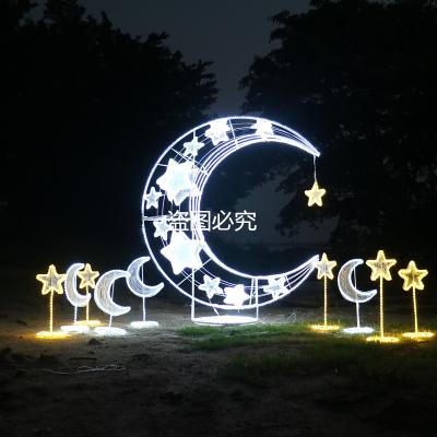 China LANDSCAPE Lighting Decoration Led Star 3D Outdoor Christmas Ornaments LED Waterproof Theme Moon for sale