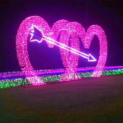 China Christamas Home Decoration Lighting Outdoor Waterproof Decorative Light Sculpture 3D Christmas Theme LED Light Custom Made In Love 2D for sale