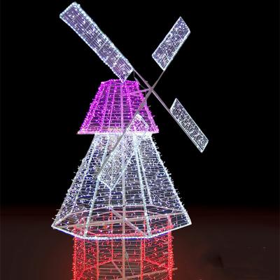 China Garden/Landscape/Theme Park /Hotel/Building Model Led Street Lights For Outdoor Use 3D Windmill Theme Acrylic LED Lights Christmas Theme for sale