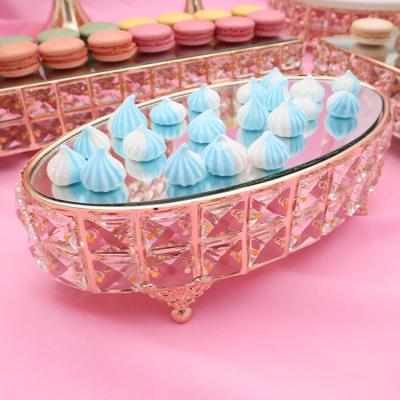 China 2021 hot sale party decoration tools reposteria happy birthday baking wedding favors gold silver crystal metal mirror cupcake stand decoration for sale