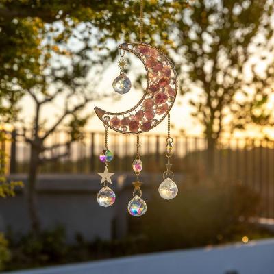 China Wholesale High Quality Raw Amethyst Crystal Moon K9 Crystal Sun Catcher Crystal Sun Catchers From Europe for sale