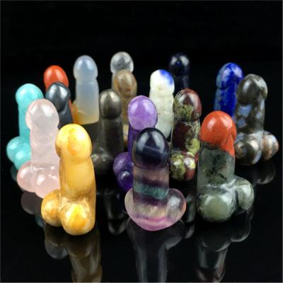 China Wholesale High Quality Natural Stone Crystal Carving Mini Crystal Penis Polishing Stone from Europe for sale