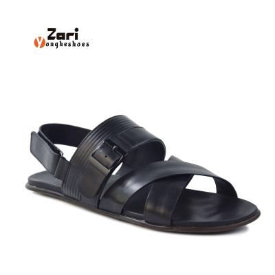 China Fashion Trend Zari Wholesales Original Trendy Sandal Men's Sandal Men's Leather Trim Sandal Pour Homme House Slippers for sale