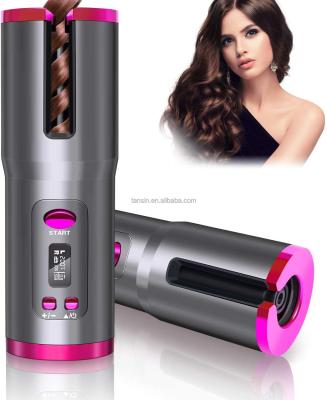 China Wireless Automatic Spinning Fast Iron Hotel Heating Hair Curler Ceramic Cordless Curler Machine for sale