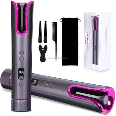 China Fast Heating Car Ceramic Radio Barrel Wireless Automatic Hair Curler Hair Curler For Short for sale