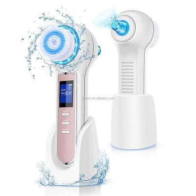 China Factory Supply Best Deep Cleansing Alternate Long Charging 5 in 1 Facial Cleansing Brush Exfoliating Spinning Brush for sale