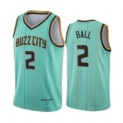 China WholesalenbaJersey QUICK DRY Hornets2No. Ball Embroidery Basketball Wear Embroidery City Version for sale