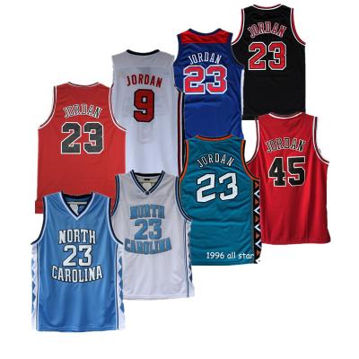 China Basketball Red23No QUICK DRY tank top. Blue And White Joe North Carolina Retro Supply Wear Basketball Mesh Backer for sale