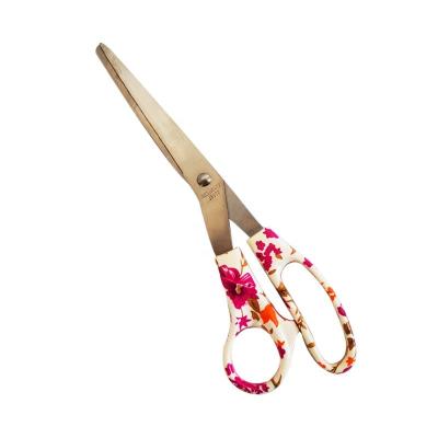 China Multi-Purpose Cutting Fancy flower Printing Paper scissor Nylon handle scissor Kitchen scissor for sale