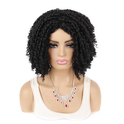 China OEM/ODM with factory price cheap high quality American black women fashion chemical fiber blow synthetic lead Afro short tube curly dreadlocks hair wig for sale