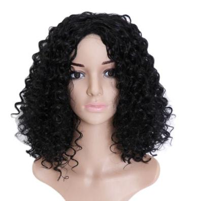 China Fashion Girls Curly Short African Curly Heat Resistant Synthetic Hair Wigs Wholesale Custom Made Curly Hair For Black Women for sale