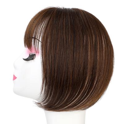 China American Popular XBWIG Black Hair 3D Air Bangs Women's Hairpiece Breathable Factory Sale Synthetic Silk Straight Hand-woven 12inch Directly for sale