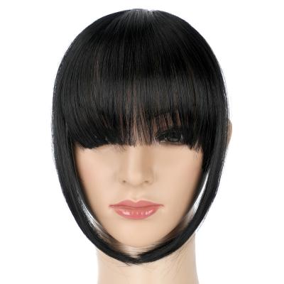 China Air Bangs Wholesale Cheap Factory Price Hand - American Natural Seamless Trimable Synthetic Hair Piece Weaved Blunt Air Bangs For Black Women for sale