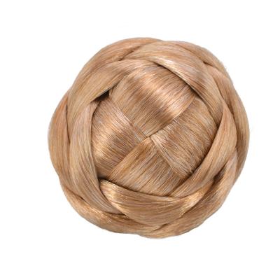 China European Straight Hand - Weave Women Wedding Fashion Flower Hair Braids Popular Synthetic Donut Hair Bun and Bun Hair Extensions for sale