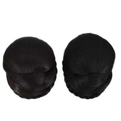 China Wholesale Cheap Sleek Sleek Bun Button Hair Bun Hair Ponytails Fashion Wedding Women Ponytails Hair Extensions Straight Black Hair Synthetic Hair Extensions for sale