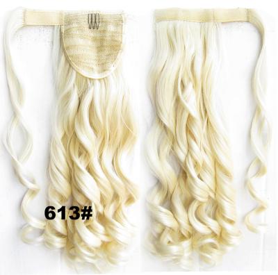 China Hot Sale European Body Wave XBWIG Women's Natural Curly Highlights Ombre Stick Ponytails Heat Resistant Hair Extensions Long 613 for sale